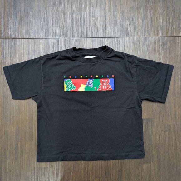 Teddy Fresh Tops - Teddy Fresh | Women's Small Black Tee with Multicolor Teddy Bears | 100% Cotton